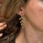 Brass Rowan Leaf Earrings