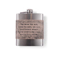 ***Wanted in a friend - Grey Leather Metal Flask