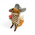 Squirrel With Sweater & Grey Tapper Hat Ornament