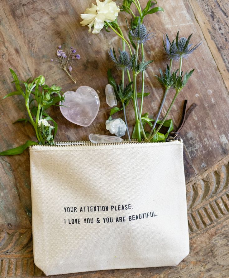 Your Attention Please Canvas Zip Bag