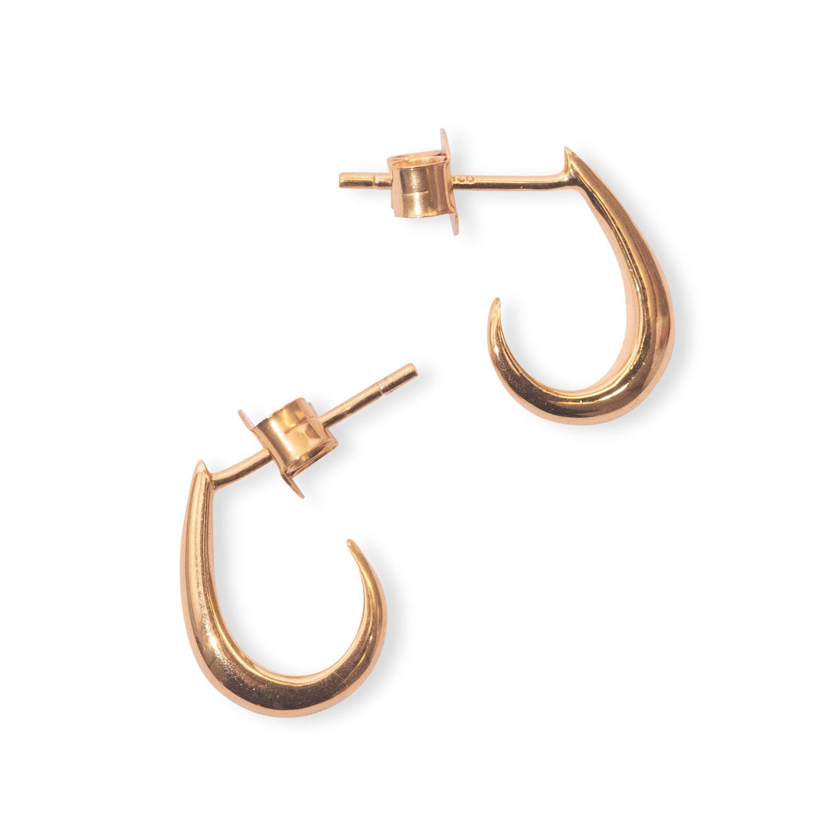 ***Mini Teardrop Hoop Earrings - Gold Plated Brass