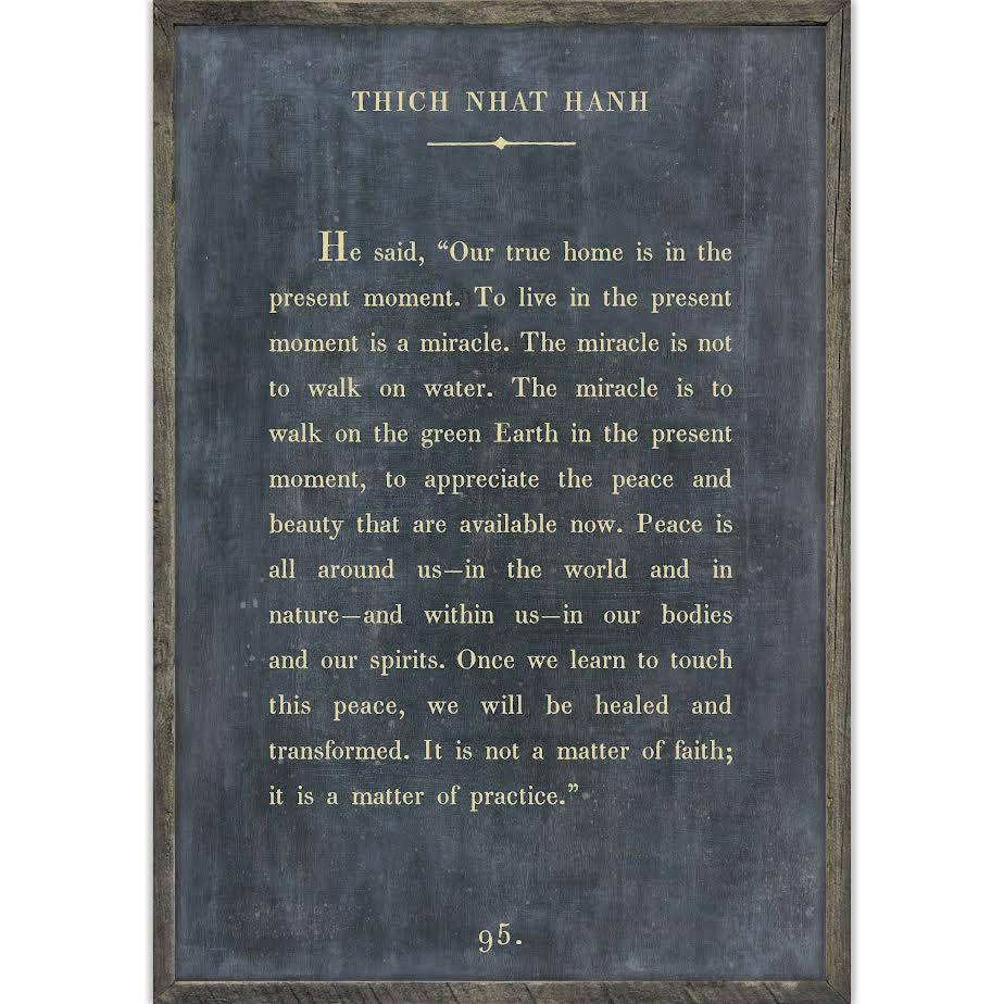 Thich Nhat Hanh Art Print - Grey Wood