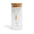 Gold Wishbone Necklace - Message in a Bottle Collection