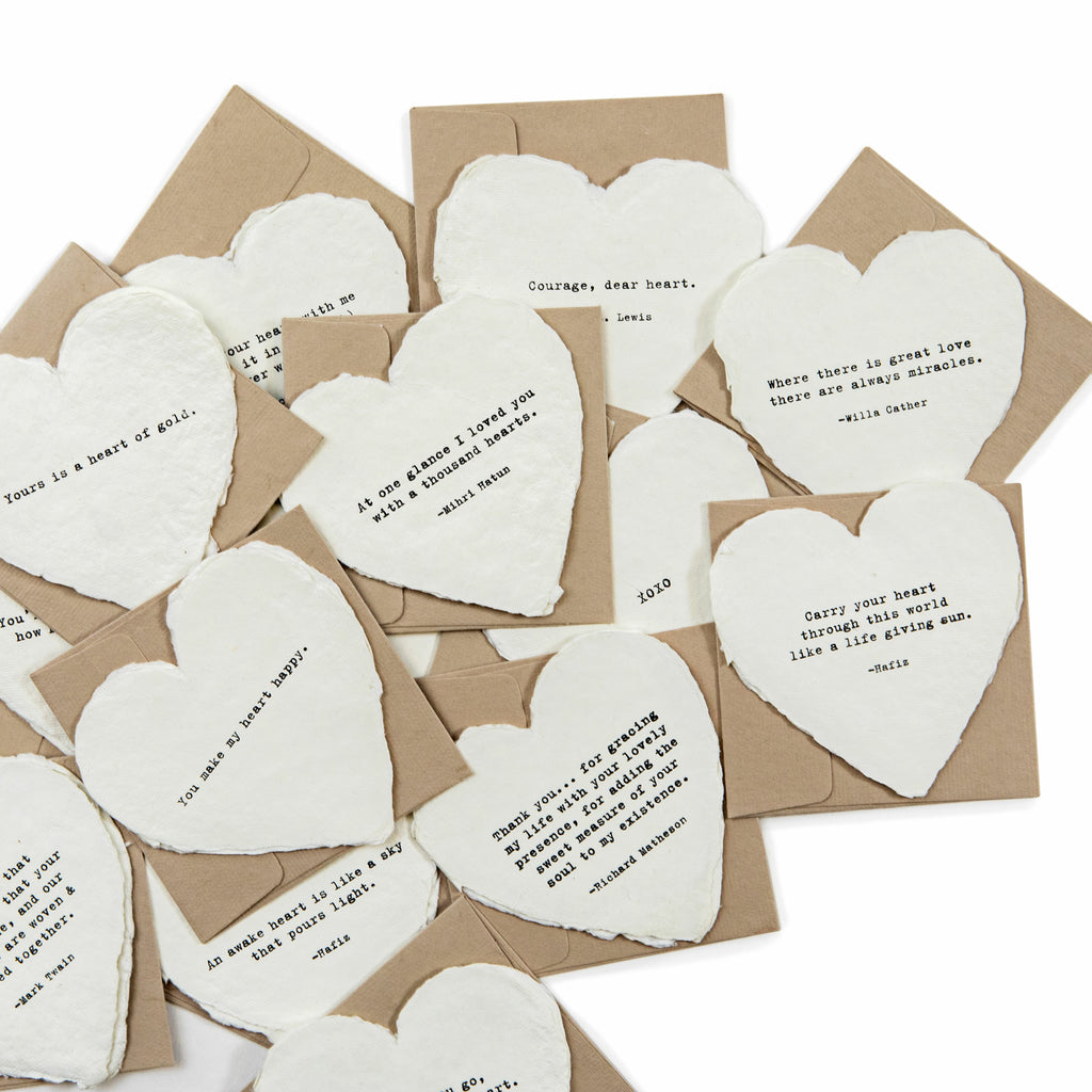 Mini Deckled Heart Cards & Envelopes - Set of 25