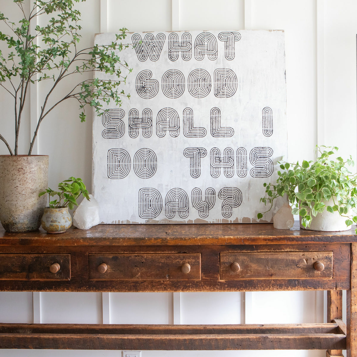 What Good Shall I Do Art Print - Grey Wood