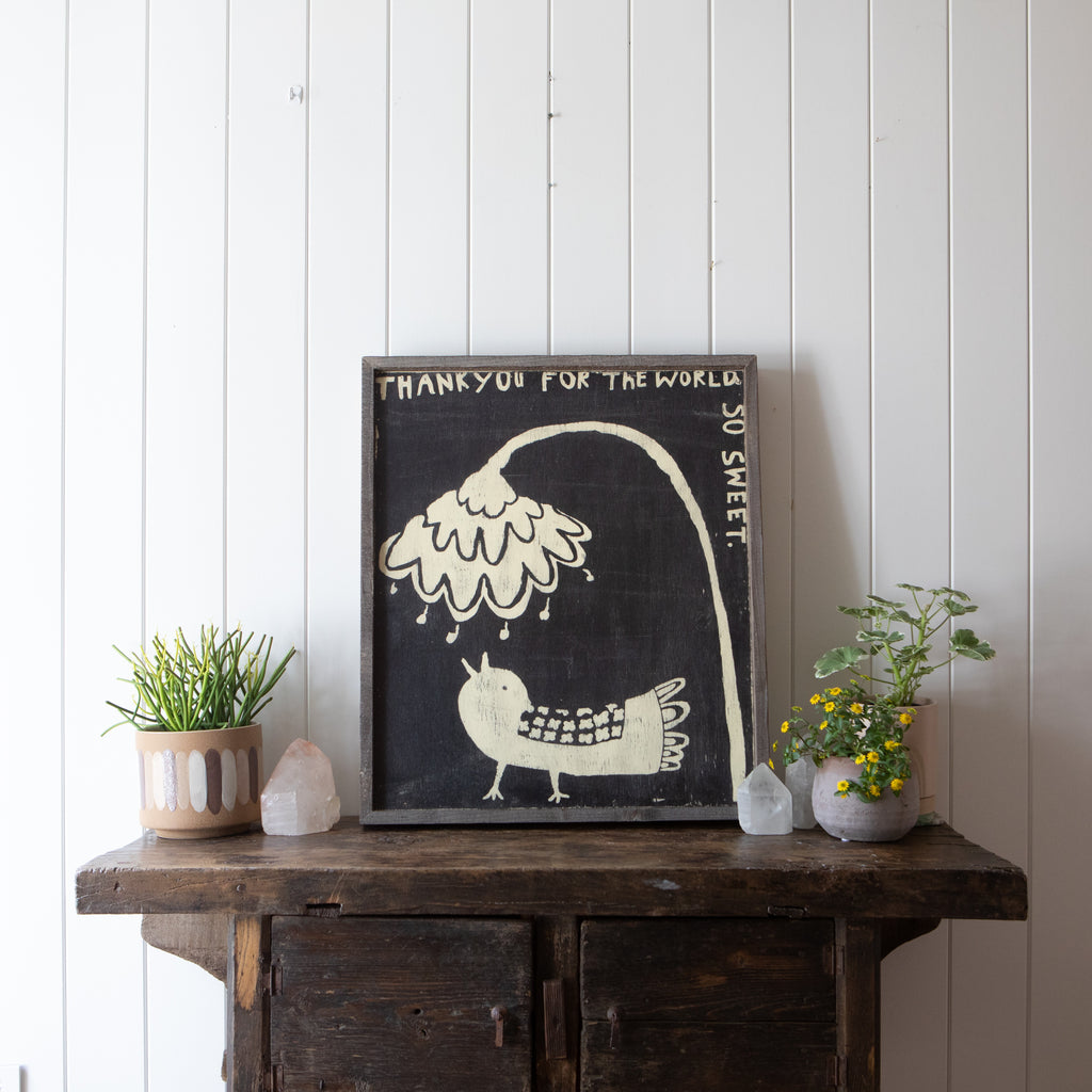 Thank You Bird Art Print - Gallery Wrap