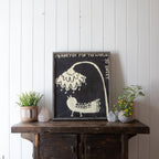 Thank You Bird Art Print - Grey Wood