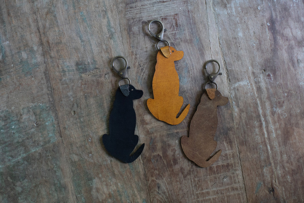 Labrador Leather Keychain