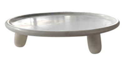 Marble Cake Stand w/ Marble Legs - White 13.75"Dia