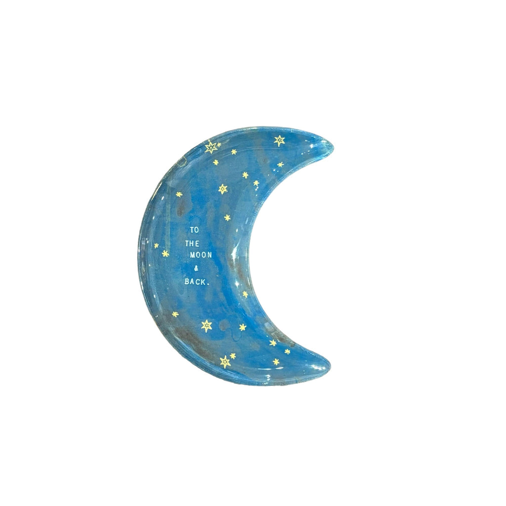 Small Moon Decoupage Plate
