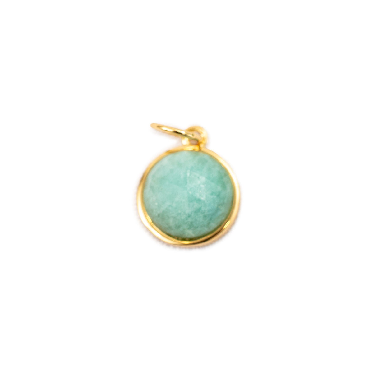 ***Round Green Amazonite Charm