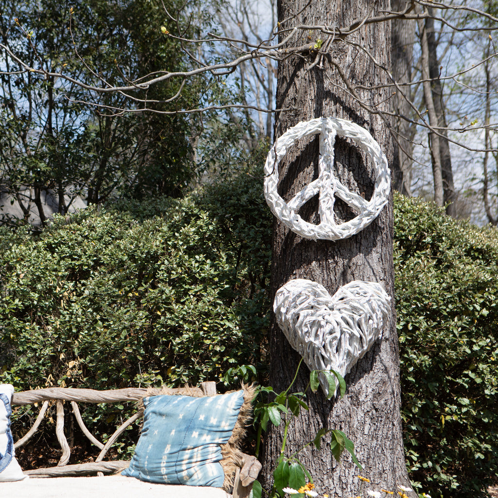 ***Peace Sign XLarge Driftwood - Whitewash - 30x30