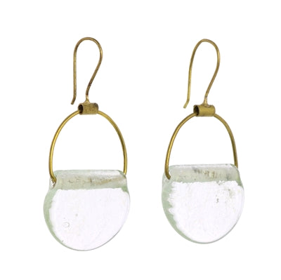Playa Brass Earrings - Glass Drop