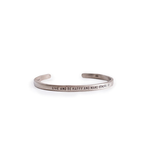 ***Live And Be Happy Silver Cuff