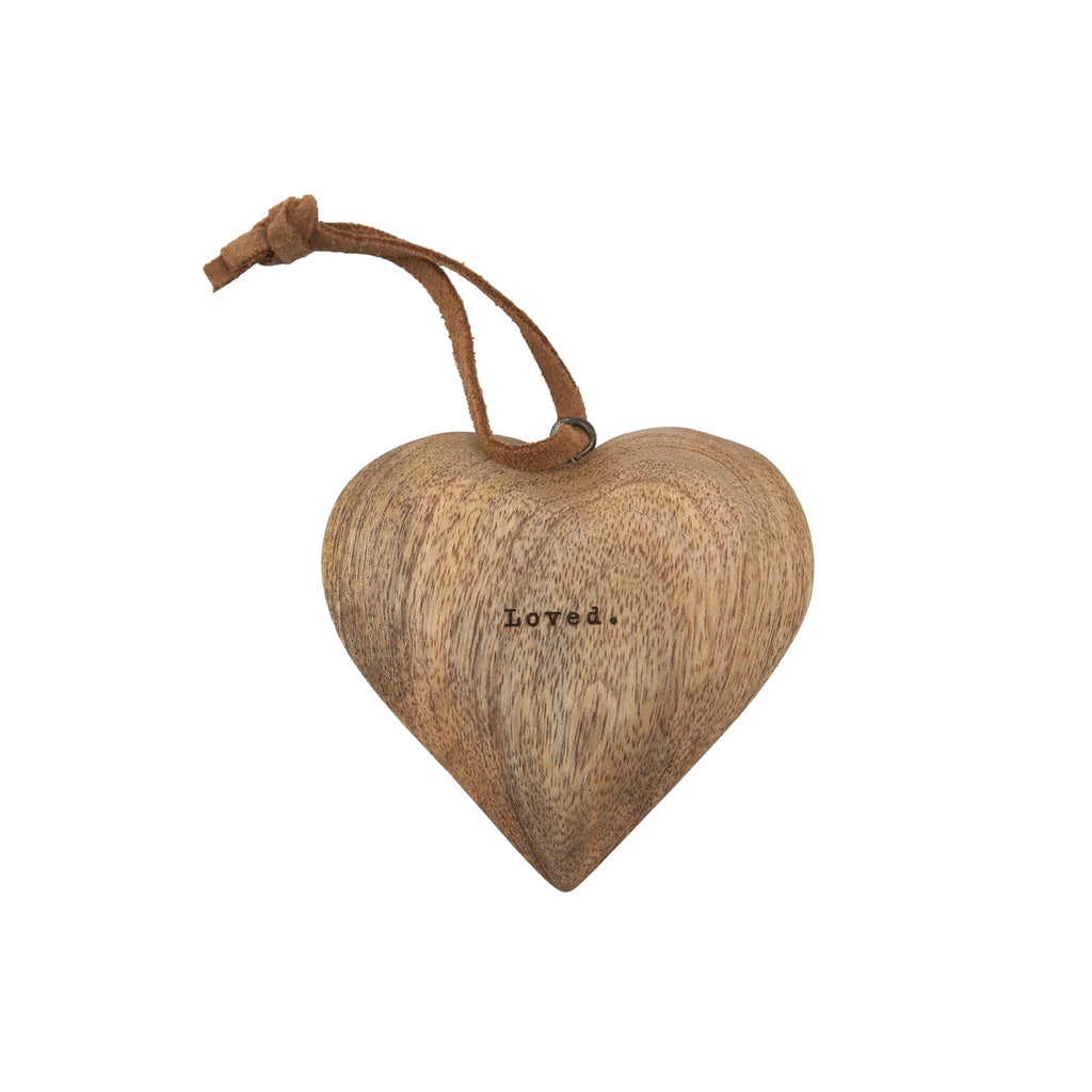 Small Engraved Wood Heart