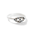***Sterling Silver Ring with Black Zircon Stones - Size