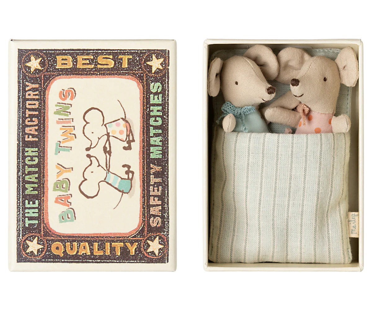TWINS, BABY MICE IN MATCHBOX ,