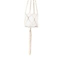 ***Mini Light Colored Macrame Hanging Planter with Glass Flower Pot 6"x6"