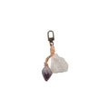 Amethyst & Natural broken Geode Keychain