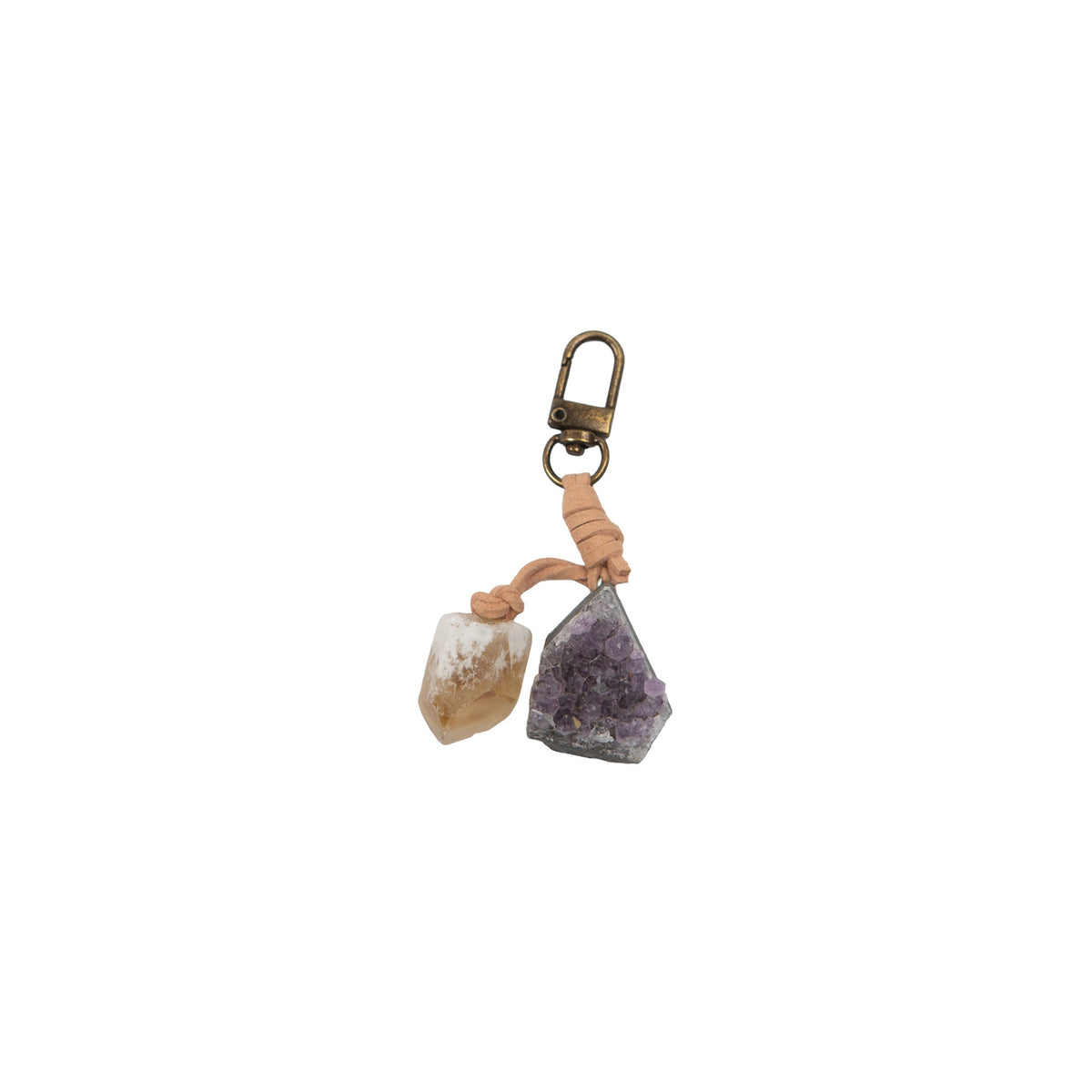 Amethyst & Amber Keychain