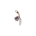 Amethyst Cluster & Crystal Quartz Pnt - Keychain