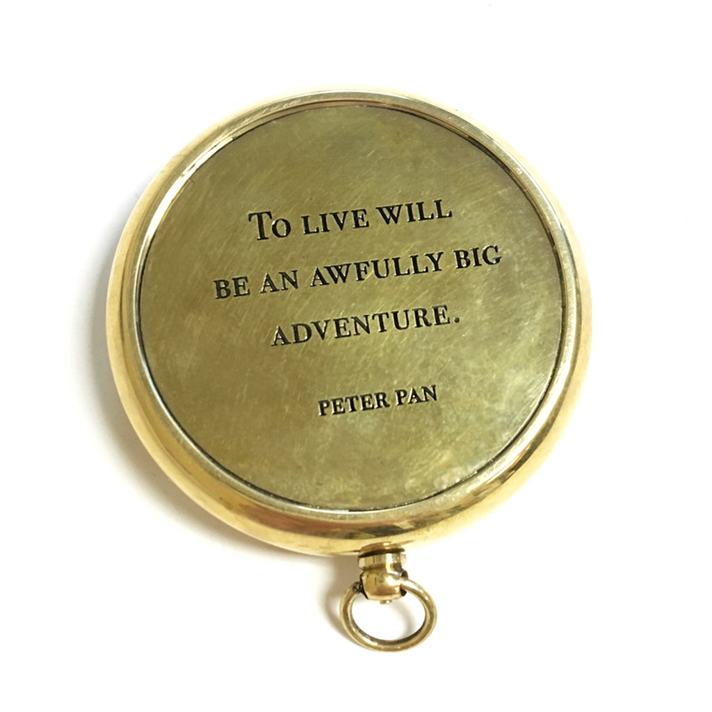 To Live Will Be Compass with Leather Pouch