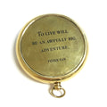 To Live Will Be Compass with Leather Pouch