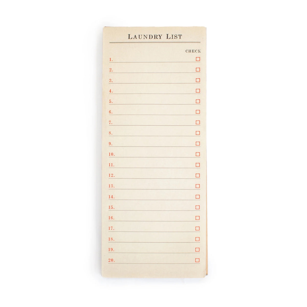 ***Laundry List Skinny Notepad