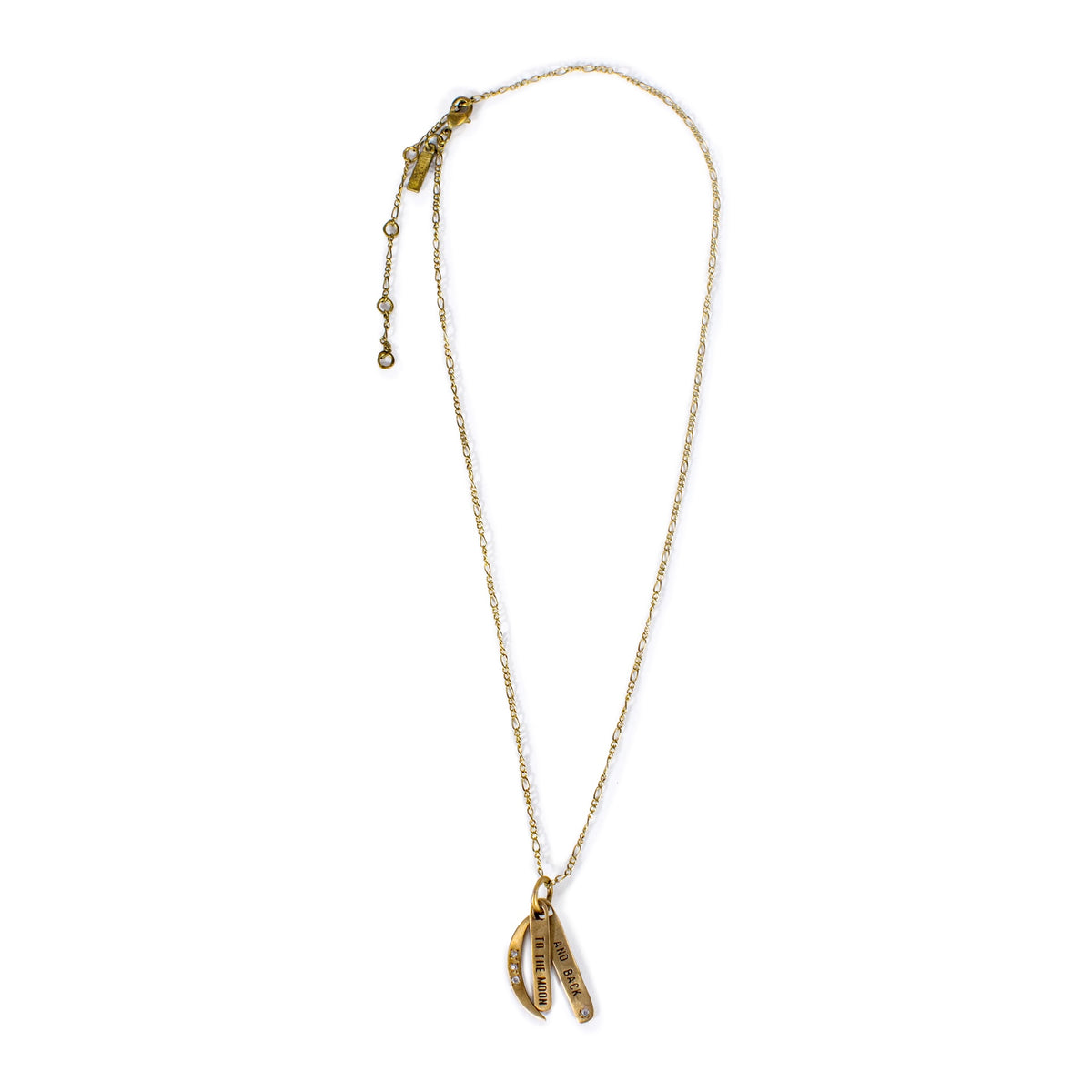 ***To The Moon And Back Necklace - Brass 16"