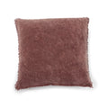 ***Mauve Velvet Pillow With Poms 22x22
