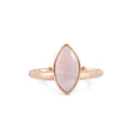 ***Gold Plated Ring with Marquise Rainbow Moonstone - Size