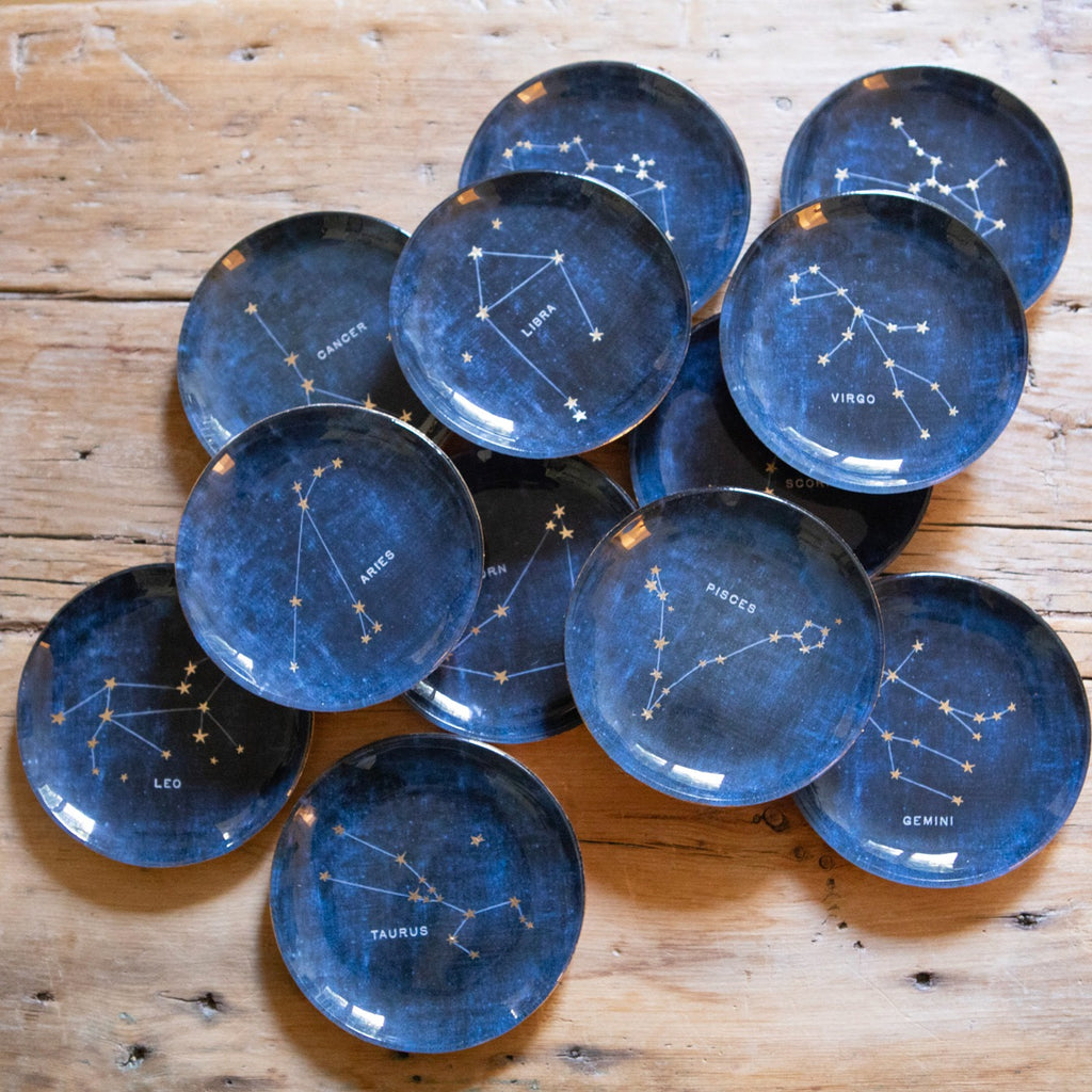 Constellations Round Decoupage Plate - 4in