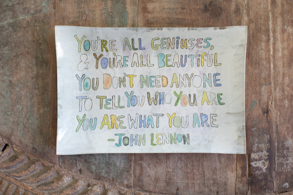 You're All Geniuses Rectangular Decoupage Plate 5.75x8.5