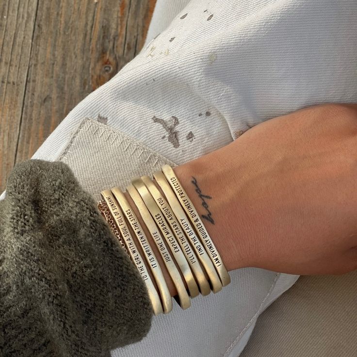 Stay Golden Brass Cuff