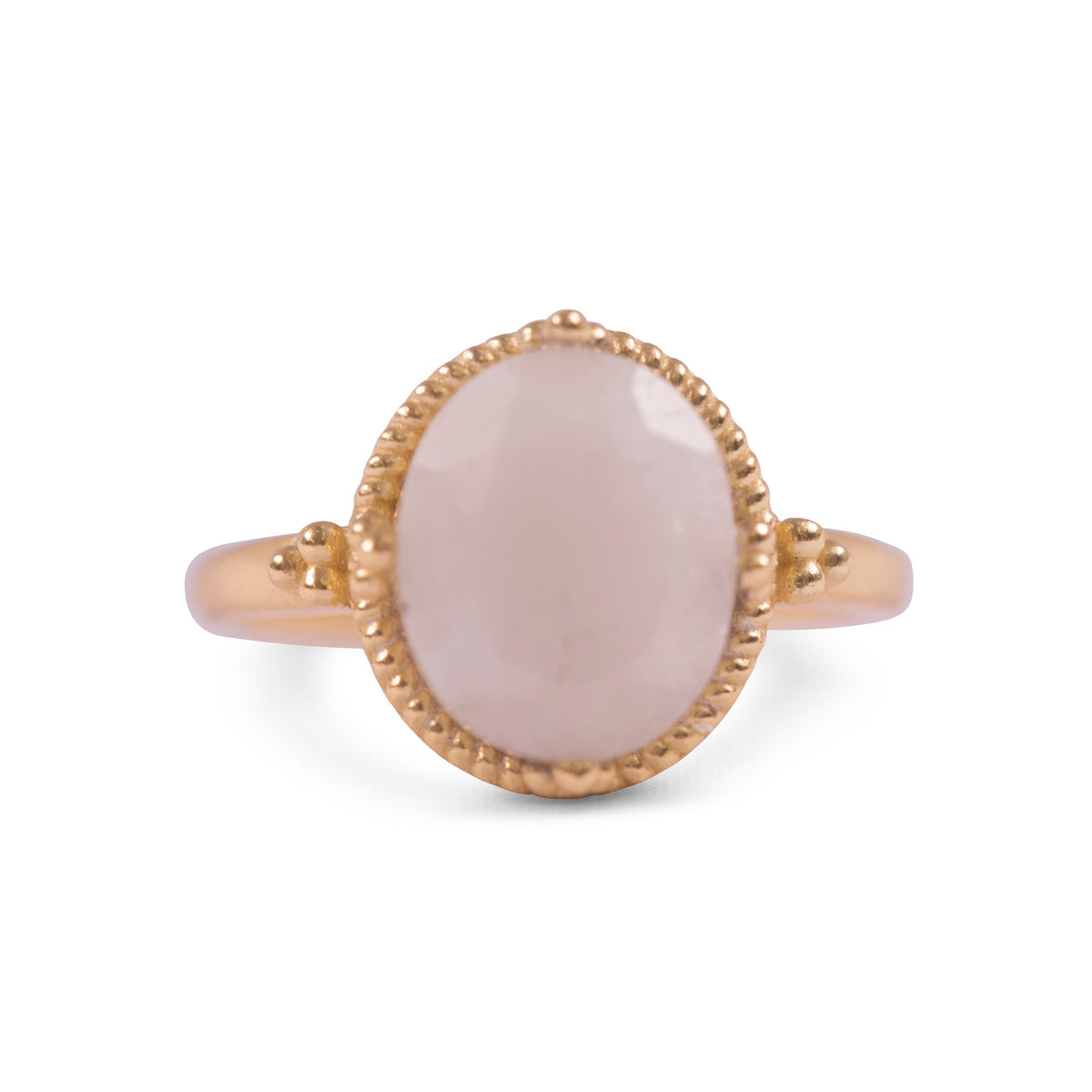 ***Gold Plated Ring with Rainbow Moonstone - Size