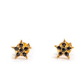 ***Black Spinel Gold Plated Star Studs