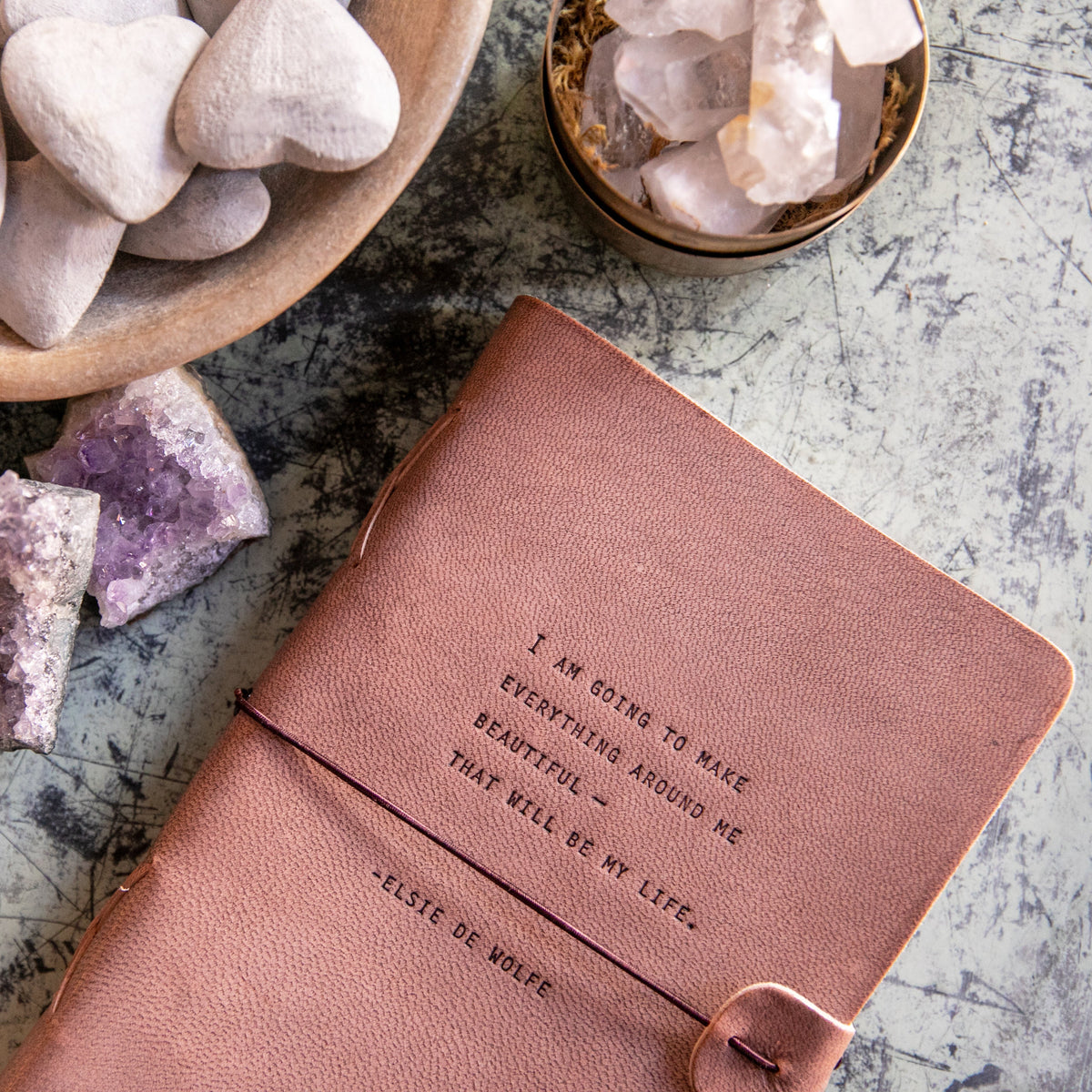 Elsie De Wolfe Artisan Leather Journal - Blush
