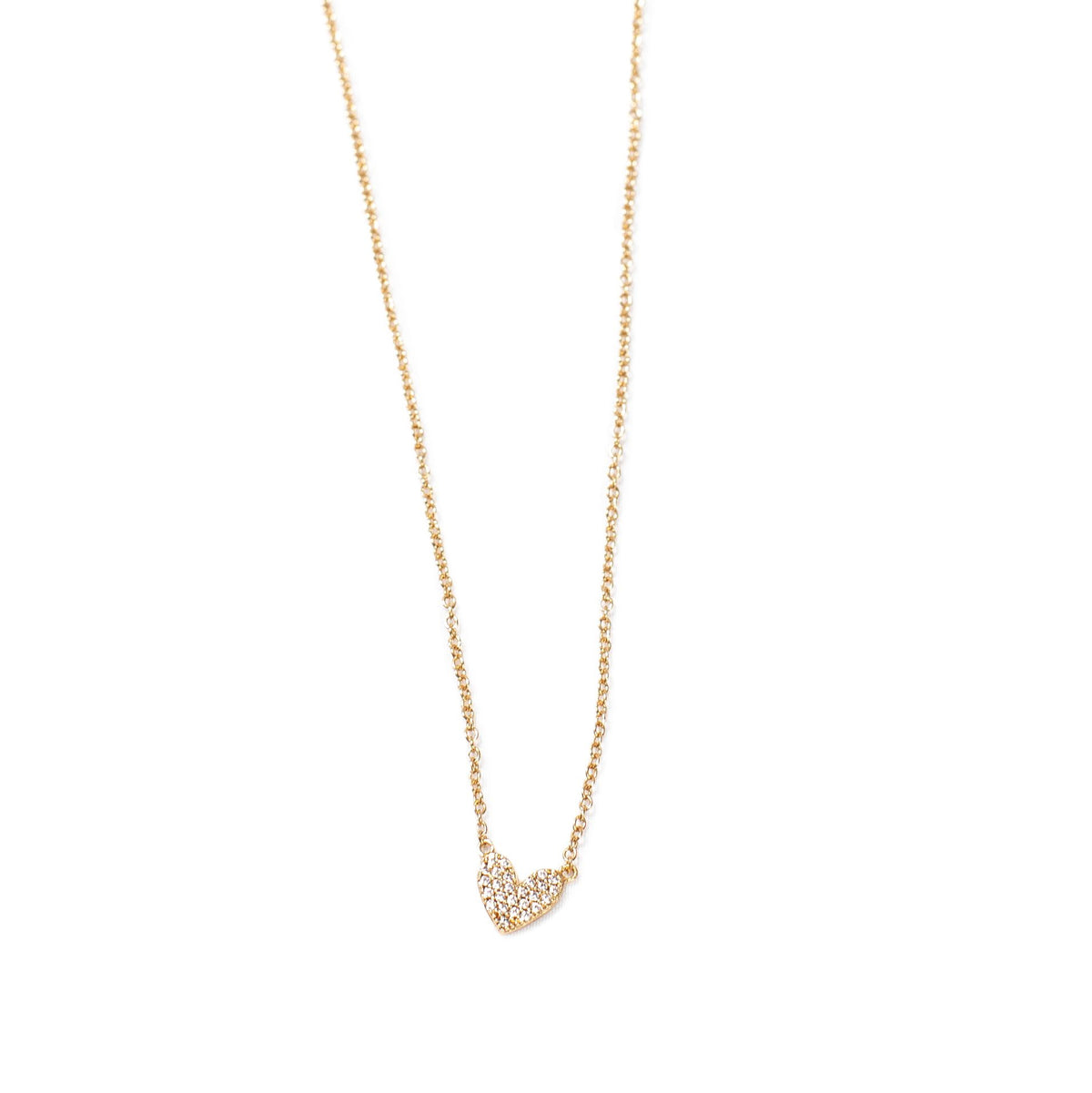 ***Pave Heart Necklace 16"