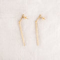 Gold plated Long Stick Earrings