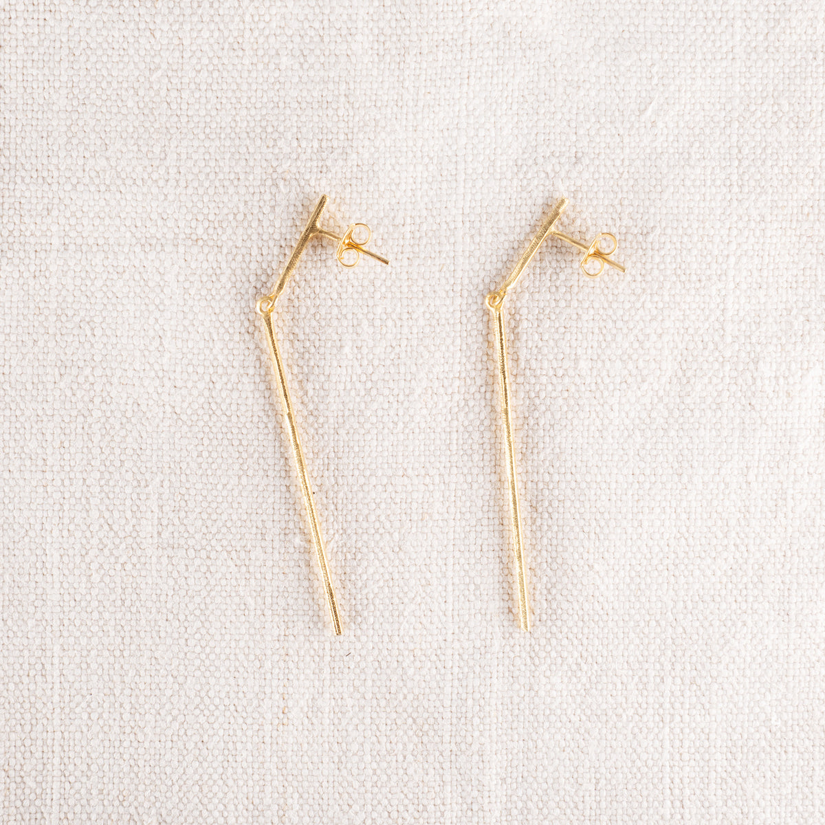 Gold plated Long Stick Earrings