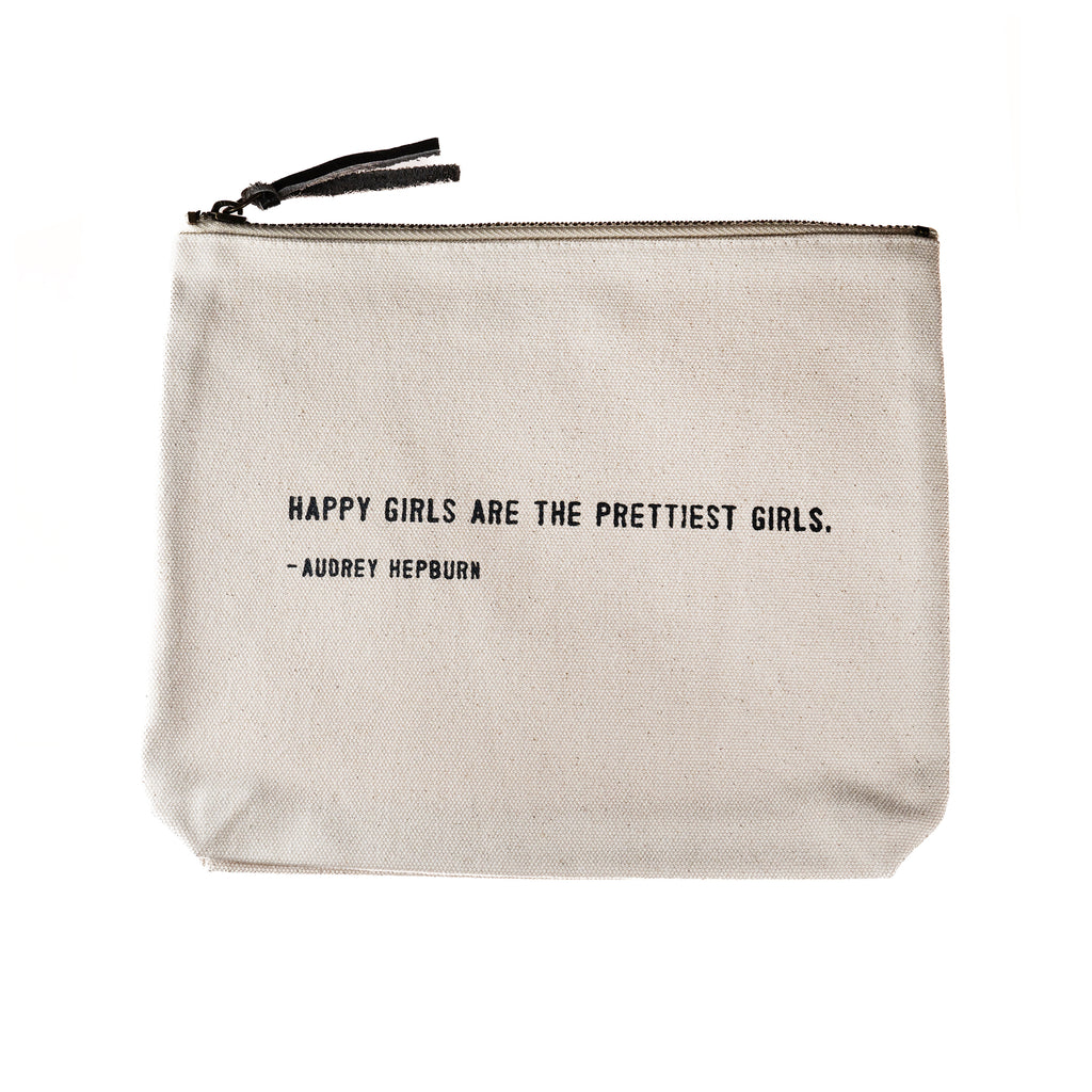Happy Girls Canvas Zip Bag