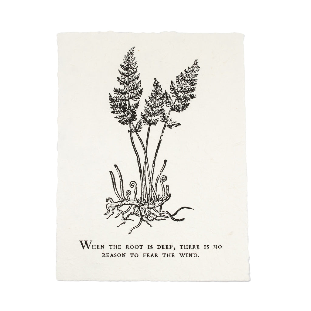 ***When The Root Is Deep Botanical Handmade Paper Print - 12x16