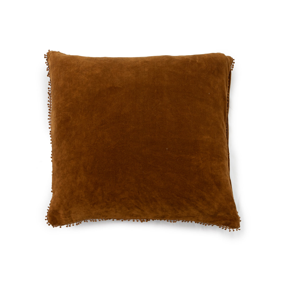 Canyon Velvet Pillow with Poms 22x22