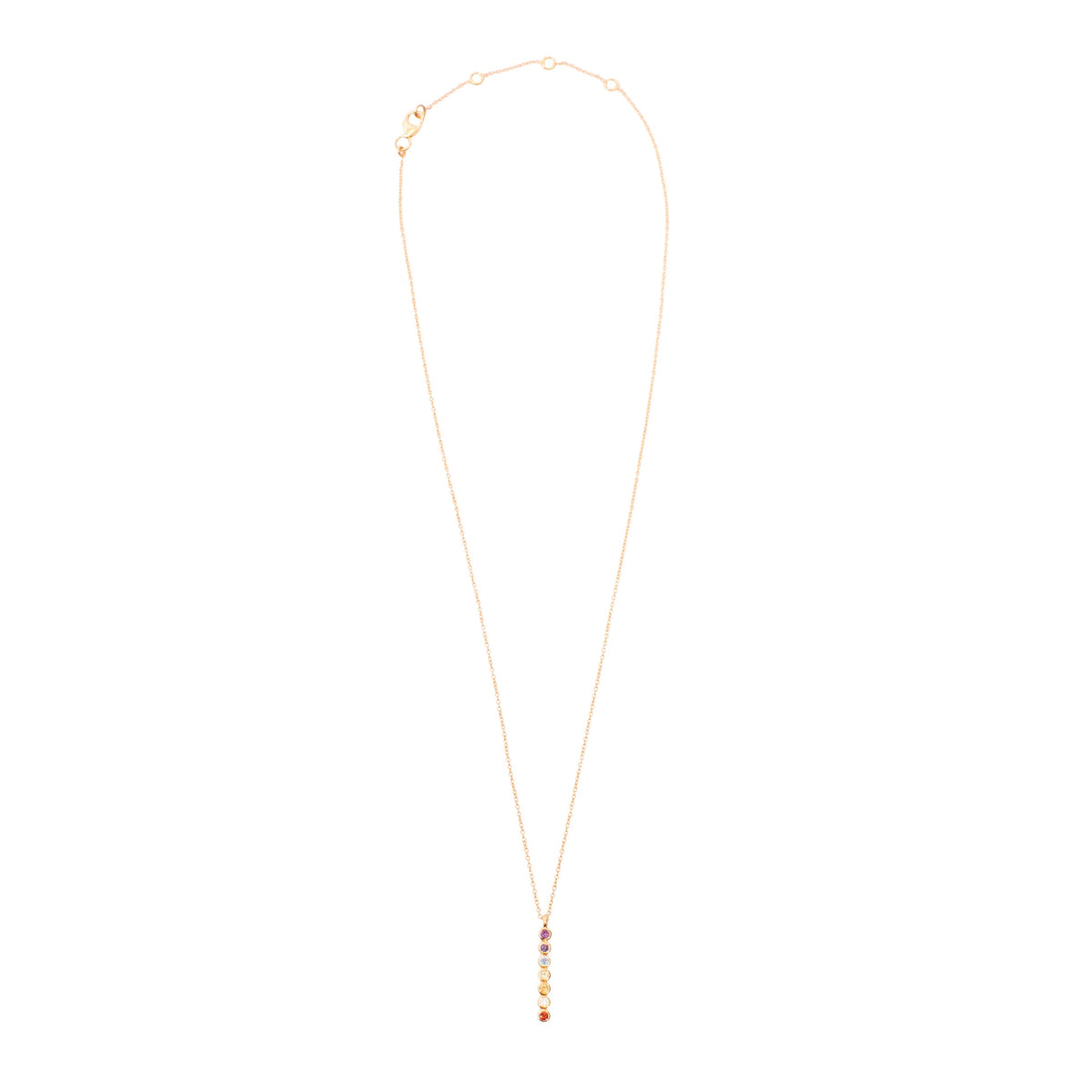 ***Chakra Stone Necklace - Gold Plated Brass