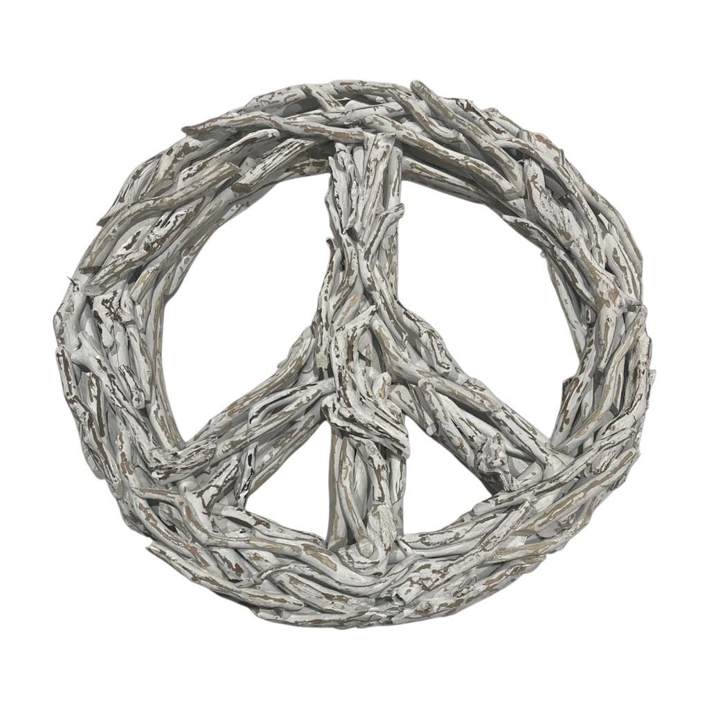 Peace Sign Whitewash Driftwood
