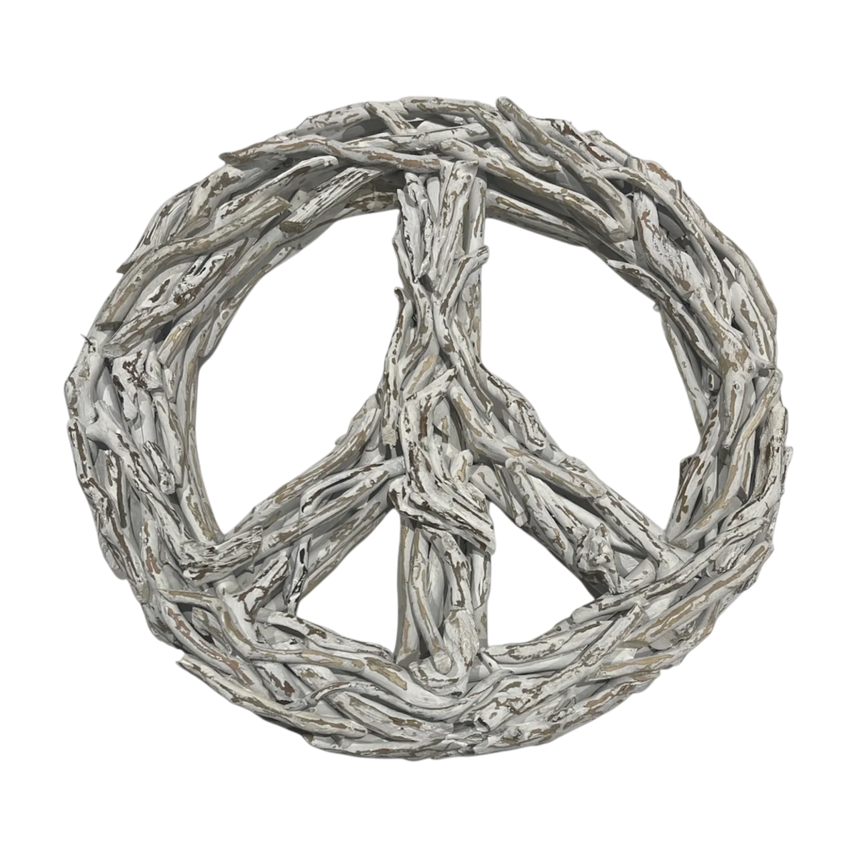 Peace Sign Whitewash Driftwood