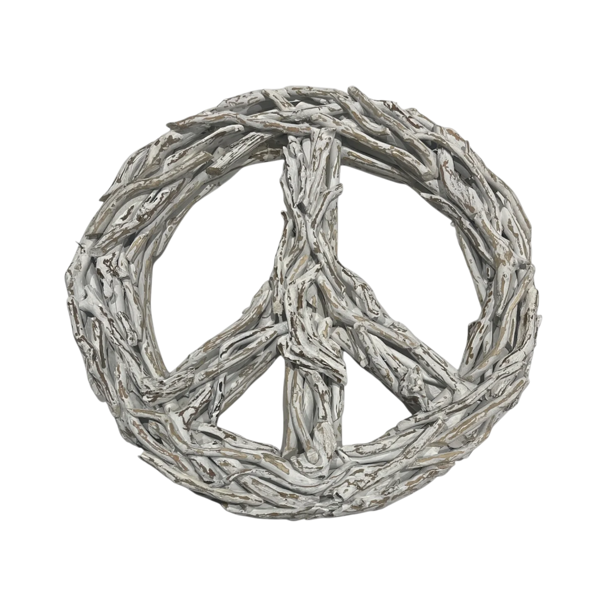 ***Peace Sign XLarge Driftwood - Whitewash - 30x30