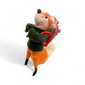 Fox with Green Sweater and Backpack Ornament