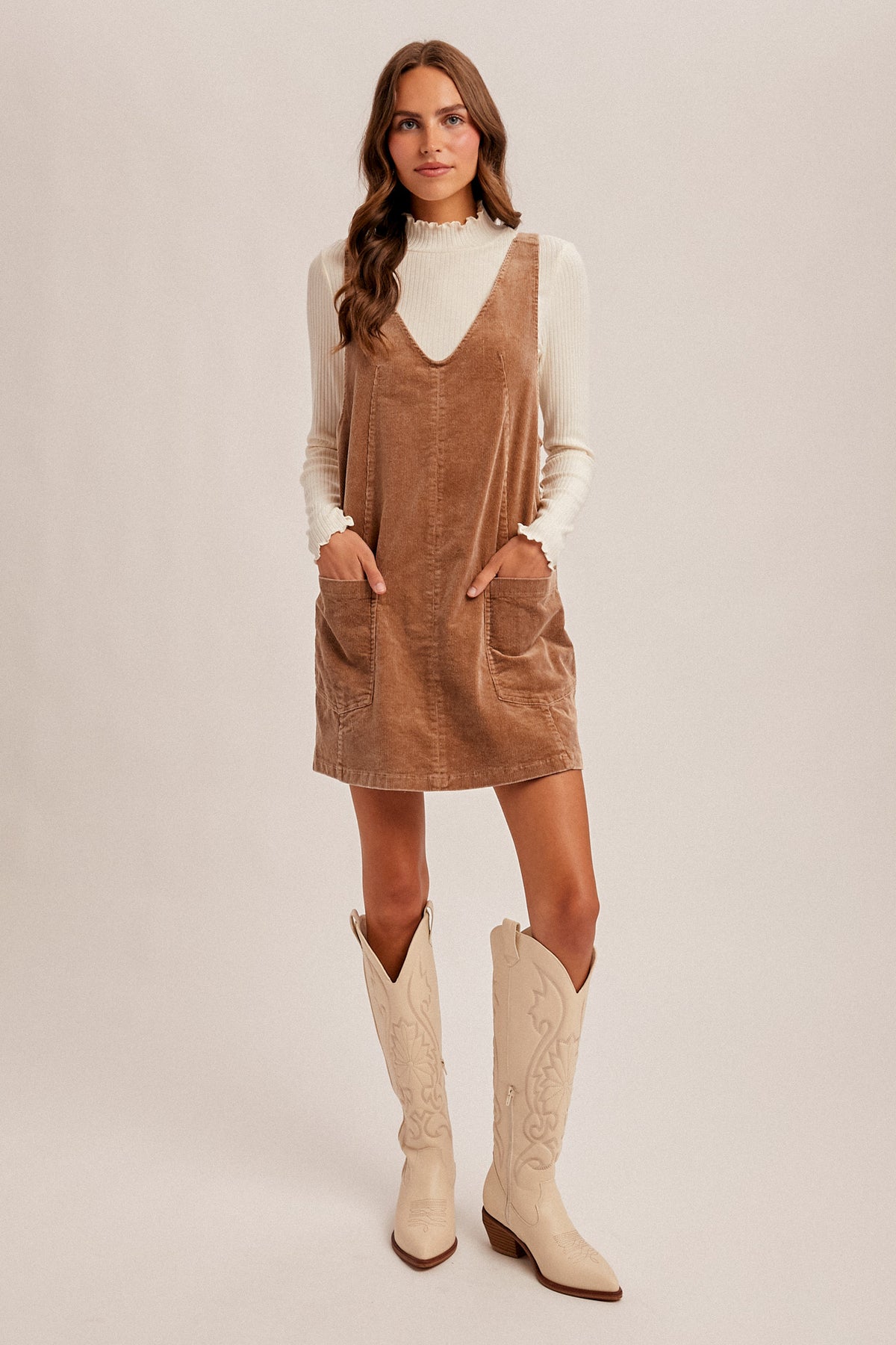 Taupe Corduroy Dress