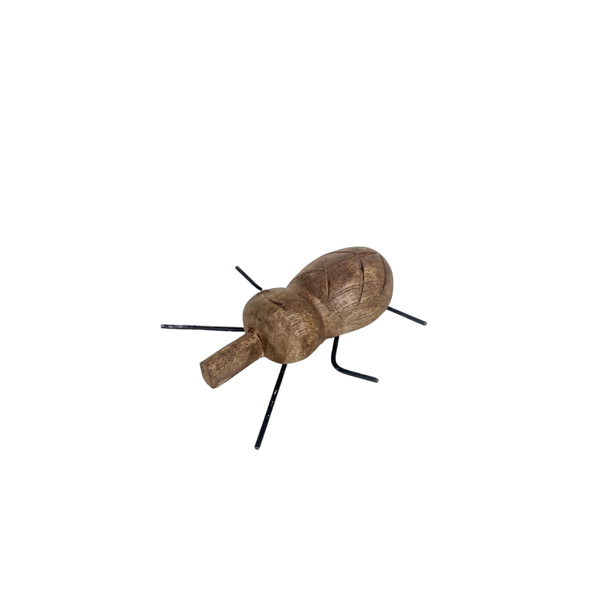 Hand Carved Wooden Horn Beetle